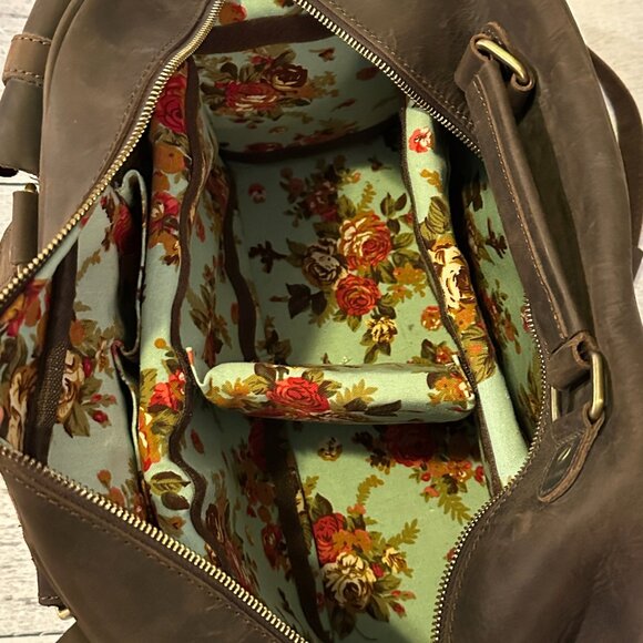 EUC -  House of Flynn Full size Dark Brown Leather Evermore Camera Bag - Picture 16 of 16